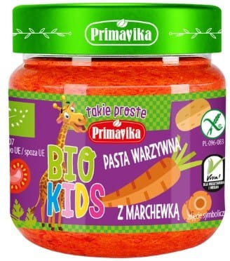 Bio Gemüsepaste mit Karotten für Kinder von PRIMAVIKA, 160 g, cremige Konsistenz, ideal für gesunde Mahlzeiten