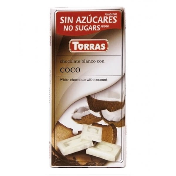 Weiße Schokolade mit Kokos, sehr gute 75g TORRAS