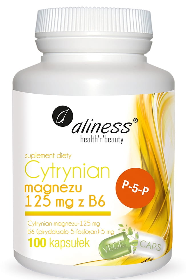 Magnesiumcitrat 125mg + Vitamin B6 P - 5P 5mg 100 Kapseln ALINESS Gambar utama produk