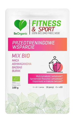 Mischung aus Unterstützungspulver vor dem Training BIO 100 g - BE ORGANIC