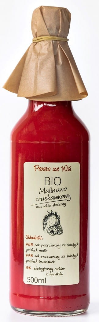 Himbeermousse - Erdbeere leicht gesüßt BIO 500 ml - DIREKT VOM DORF
