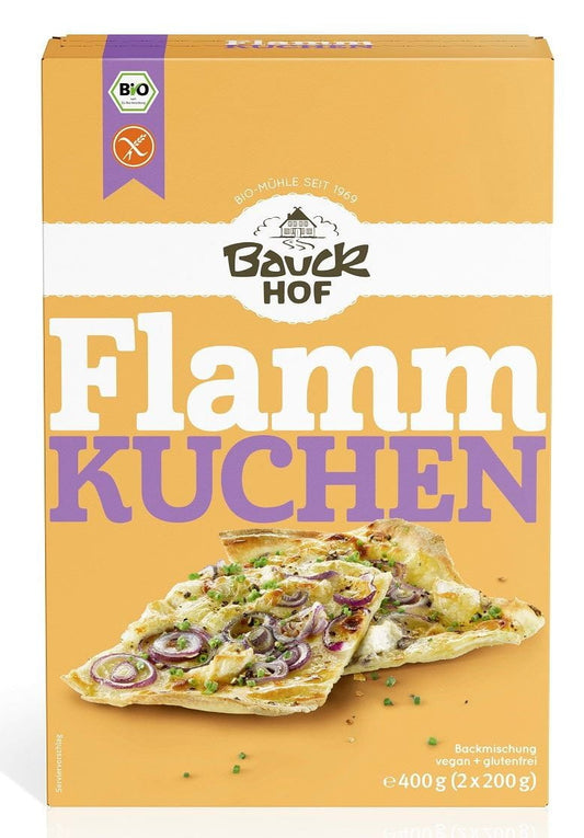 Bio glutenfreie Flammkuchen-Mischung von BAUCK HOF, zum Backen, 2 x 200 g, frisch und natürlich.