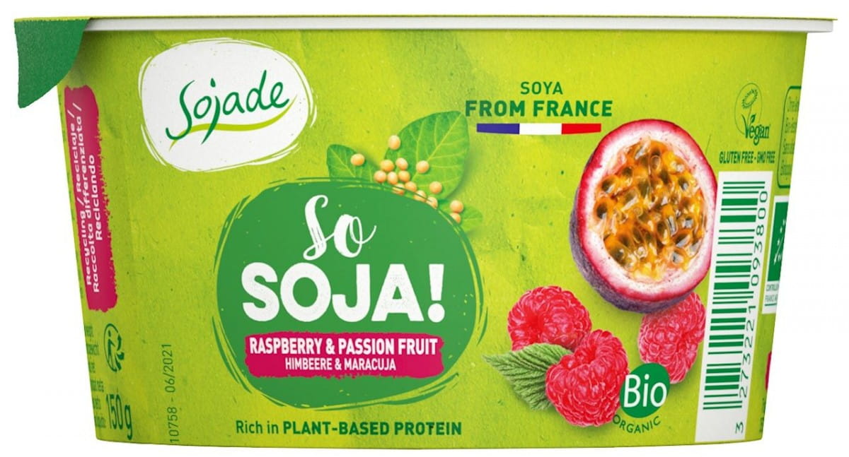 Himbeer-Soja-Dessert - glutenfreie Passionsfrucht BIO 150 g - SOJADE