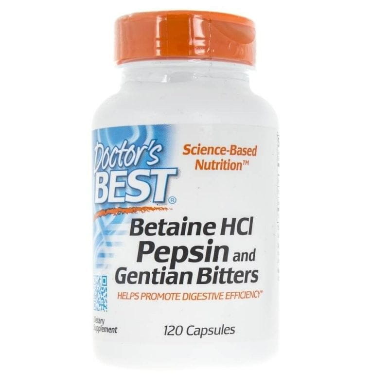 Betain HCL und Pepsin und Enzianwurzel 120 Kapseln DOCTOR'S BEST Imagen principal del producto