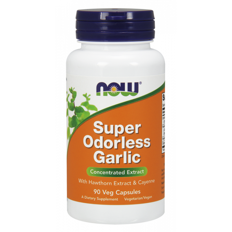 Super geruchloser Knoblauch Knoblauch ohne Duft und Weißdorn und Cayennepfeffer 90 Kapseln NOW FOODS