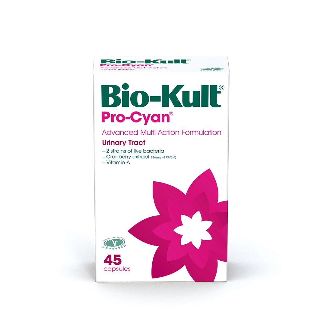 Procyan Cranberry-Extrakt und Vitamin A und 2 Bakterienstämme 45 Kapseln BIO - KULT