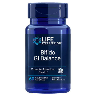 Bifido GI Balance von LIFE EXTENSION in 60 Kapseln, probiotisches Nahrungsergänzungsmittel für Darmgesundheit.