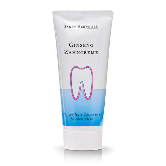 Ginseng Zahnpasta von KRAUTERHAUS SANCT BERNHARD, 100 ml, cremige Textur mit Ginseng-Extrakt für gesunde Zähne und frischen Atem.