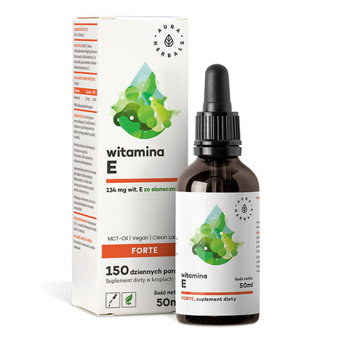 Vitamin E FORTE Nahrungsergänzungsmittel in Tropfen von 50 ml AURA HERBALS