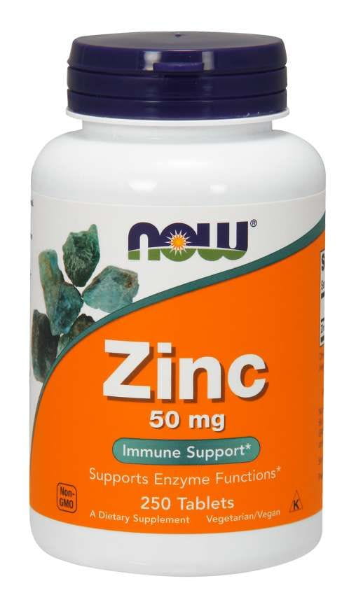 Zink 50 MG Zinkgluconat 250 Tabletten NOW FOODS Hover Image