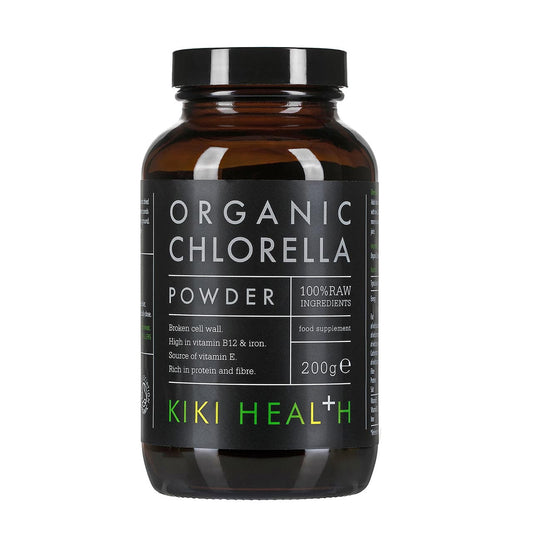 Grünes Chlorella-Pulver von KIKI HEALTH in 200 g Packung, getrocknetes Algenpulver für Nahrungsergänzung