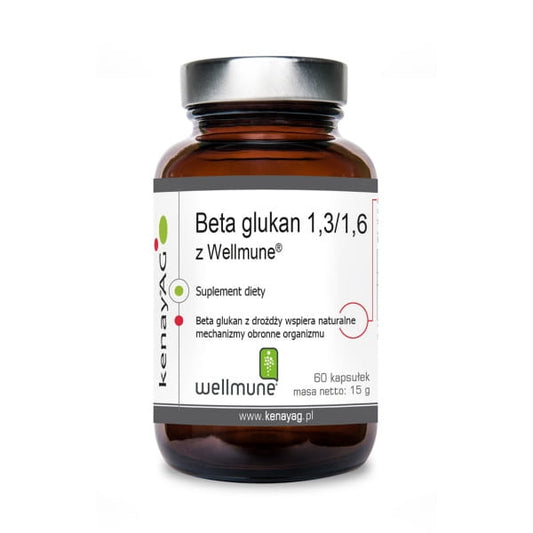 Beta-Glucan 13/16 Kapseln von KENAY, 60 Kapseln, Nahaufnahme der Kapseln in einer Packung.