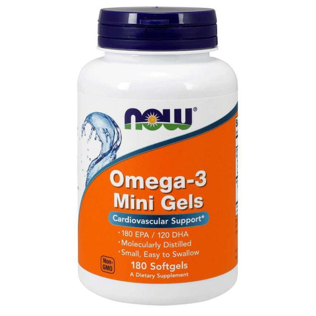 OMEGA 3 Mini-Gele DHA 120 MG und EPA 180 MG 180 Kapseln NOW FOODS Hover Image