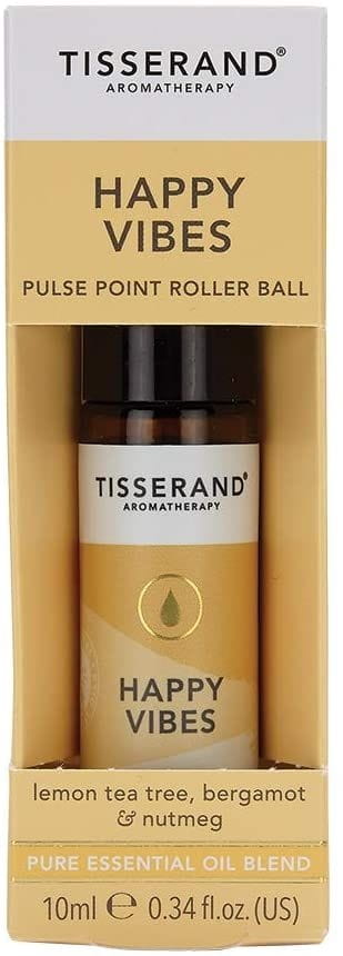 TISSERAND AROMATHERAPY Happy Vibes Pulspunkt Tintenroller, 10 ml, mit ätherischen Ölen in praktischer Roll-on-Flasche
