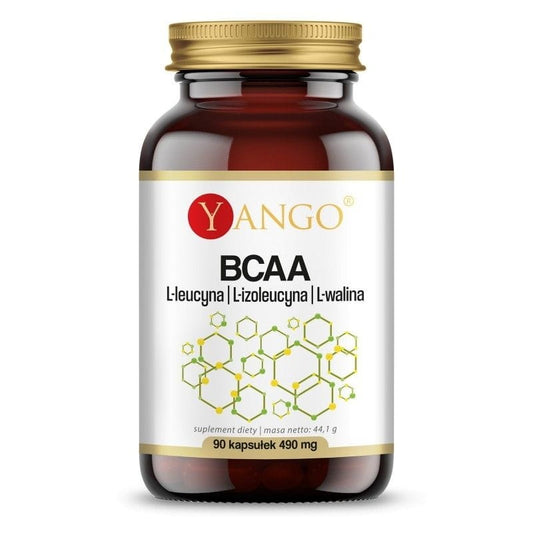 BCAA Leucin Lysoleucin L-Valin Kapseln von YANGO, 90 Stück, Nahrungsergänzungsmittel für Muskelaufbau und Regeneration