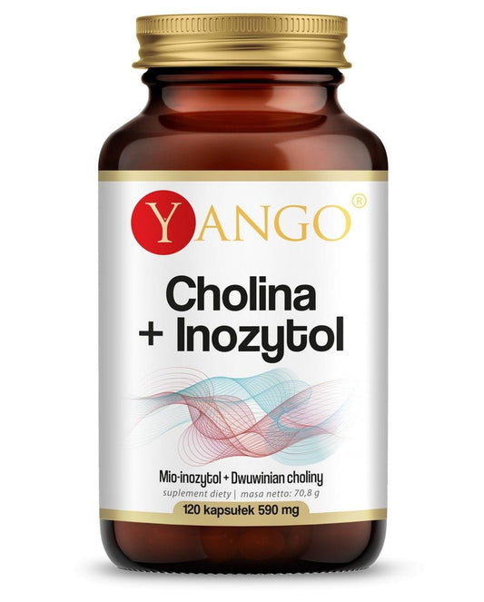 YANGO Cholin + Inositol Kapseln, 120 Stück, Nahrungsergänzungsmittel mit Kapseln gegen Vitalstoffmangel