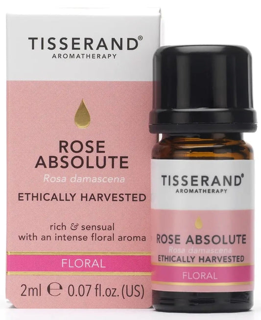 Ätherisches Rosenöl absolut von TISSERAND in 2 ml Flasche, ethisch geerntet, mit blumigem Duft, für Aromatherapie und Pflege