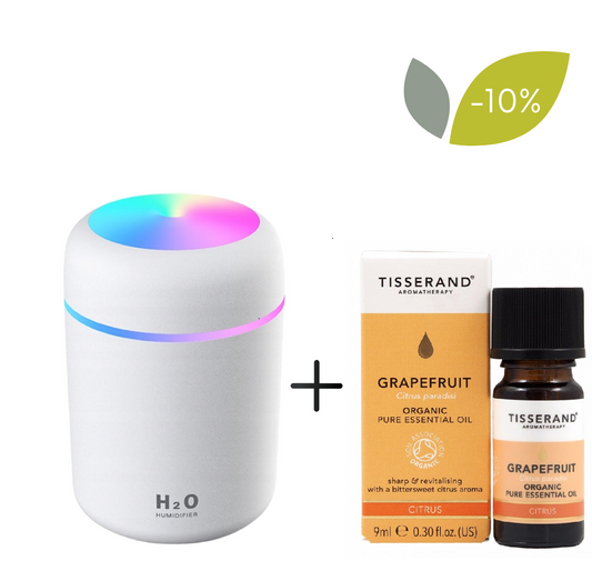 Weißer Appio Öl Diffuser mit Grapefruitöl in 9 ml Flasche, Bio-Qualität, TISSERAND, entspannender Raumduft
