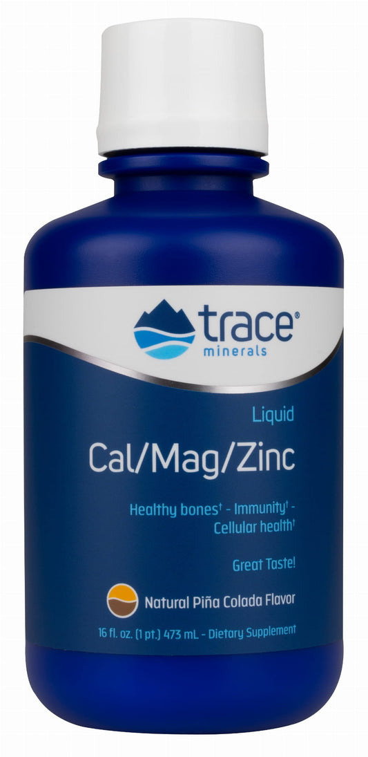 Flüssige Calcium, Magnesium und Zink Mischung in Pina Colada Geschmack, TRACE MINERALS, 473 ml, Spurenelemente.