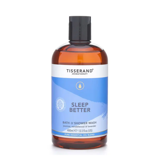 Bade- und Duschgel von TISSERAND, 400 ml Flasche, cremige Textur, ideal für entspanntes Duschen und Baden.