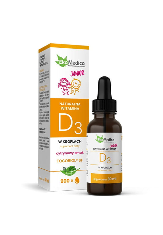 Vitamin D3 Junior für Kinder in 30 ml Flasche von EKAMEDICA, kinderfreundliche Nahrungsergänzung mit Vitamin D3.