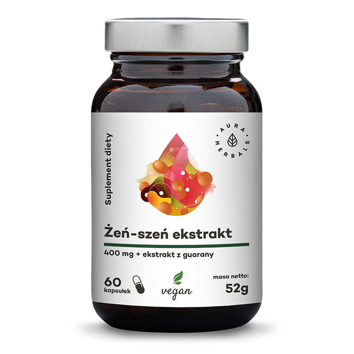 Koreanischer Ginseng-Extrakt und Guarana-Extrakt 60 Kapseln von AURA HERBALS