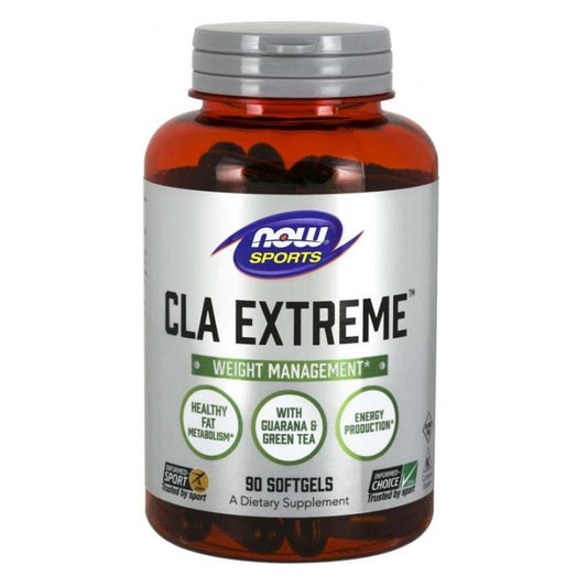 NOW FOODS CLA Extreme Kapseln mit Safran-, Guaranaöl und grünem Tee, 90 Kapseln, für Fettverbrennung und Energie.