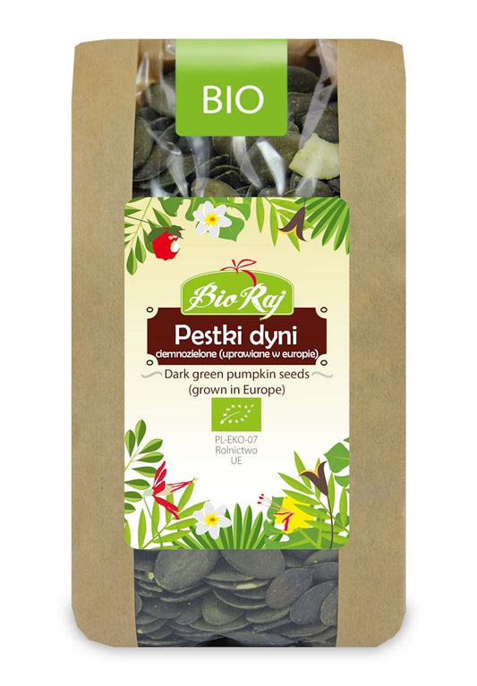 Dunkelgrüne Kürbiskerne BIO aus Europa 300 g - BIO PARADISE