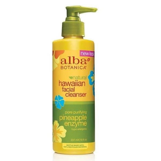 Hawaiianisches Gesichtswaschgel von ALBA BOTANICA mit enzymatischer Ananas für reines, frisches Hautbild, Flasche mit Gel.