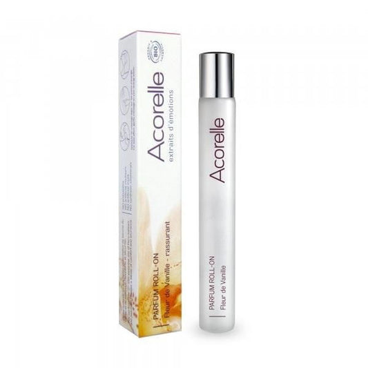 Bio Eau de Parfum Rolle mit Vanille-Duft von ACORELLE, praktischer Roll-on für natürlichen Vanillearoma.
