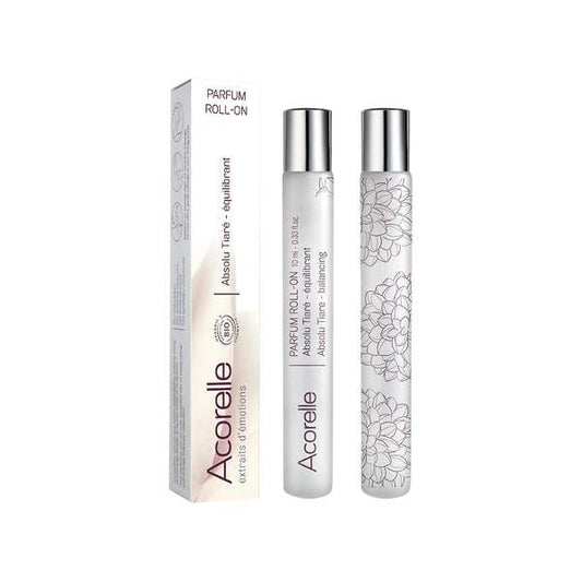 Bio Eau de Parfum Rolle auf absolu tiaré von ACORELLE, handliche Roll-On-Flasche mit blumigem Duft und natürlicher Inhaltsstoffe