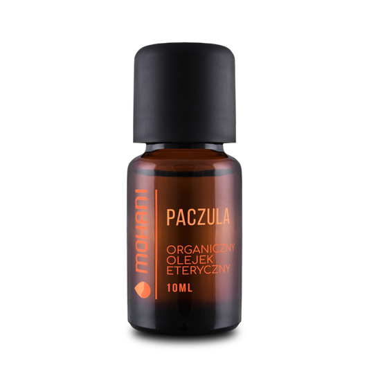 Ätherisches Bio-MOHANI-Patschuliöl in dunkler Flasche, naturbelassenes Patschuli-Öl für Aromatherapie und Naturkosmetik