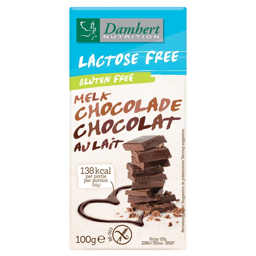Milchschokolade ohne Laktose und Gluten 100g DAMHERT