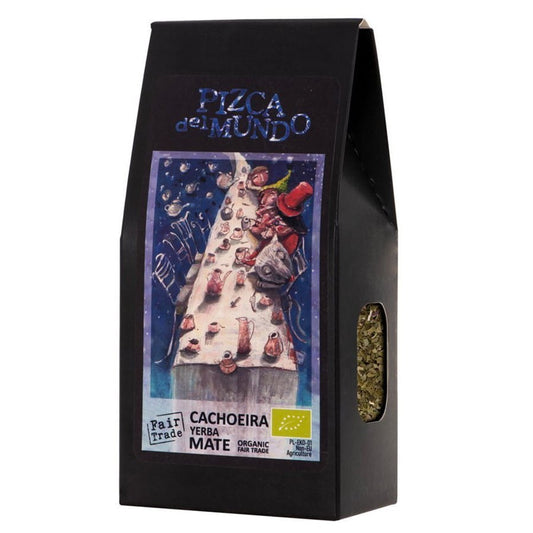 Cachoeira gewürzter Bio Yerba Mate in 100g Packung von PIZCA DEL MUNDO, mit aromatischer Kräutermischung.