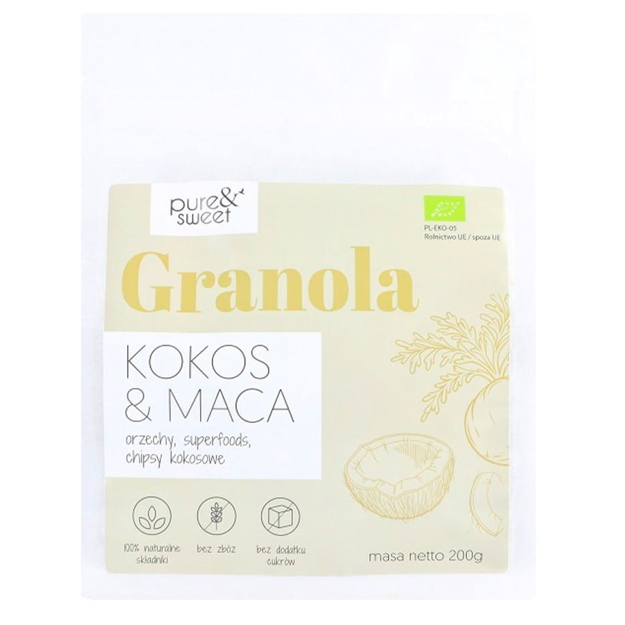 Granola Kokos - Maca BIO 200g PURE & SWEET Imagine principală a produsului