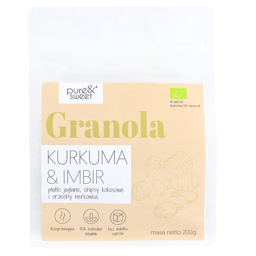 Granola Kurkuma - Ingwer BIO 200g PURE & SWEET Imagine principală a produsului
