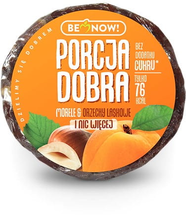 Aprikosen- und Walnuss-Mischung in 25g Packung von BE NOW, frisches Obst und Nüsse in einer Verpackung.