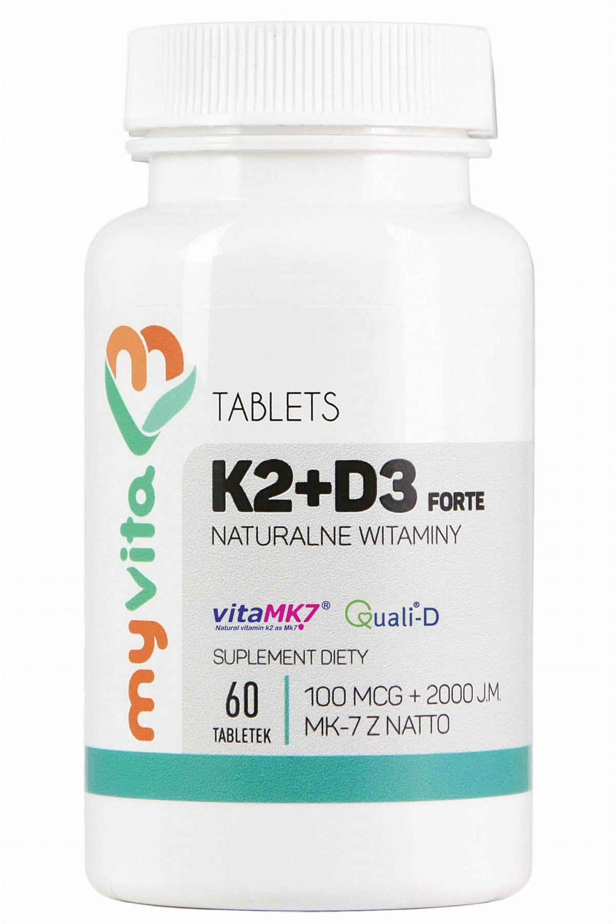 Vitamin K2 MK - 7 K2MK7 + D3 100mcg + 2000iu 60 Tabletten MYVITA