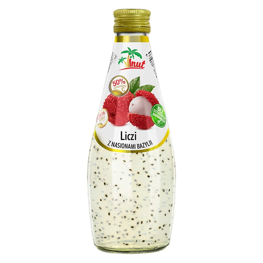Litschigetränk mit Basilikumsamen 290ml VINUT