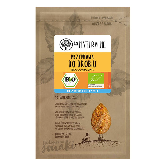 Geflügelgewürz Primacy BIO von TO NATURALNE, 20g, mit Bio-Gewürzen, in einer transparenten Verpackung.