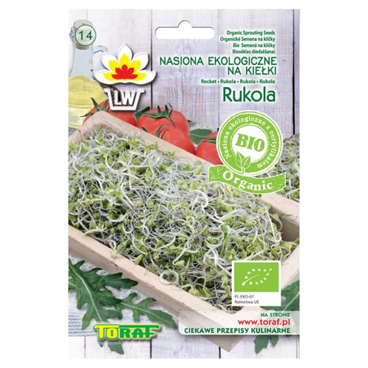 Bio-Samen für Sprossen, Rucola BIO von P.N. TORAF, 10g, frischer Rucola-Samen für gesunde Sprossenzubereitung