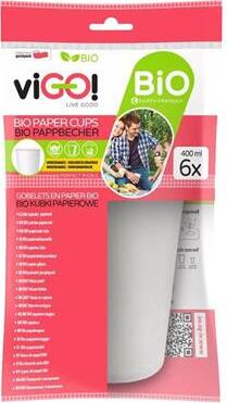 250 ml biologisch abbaubare Pappbecher 6 Stück VIGO! Hover Image