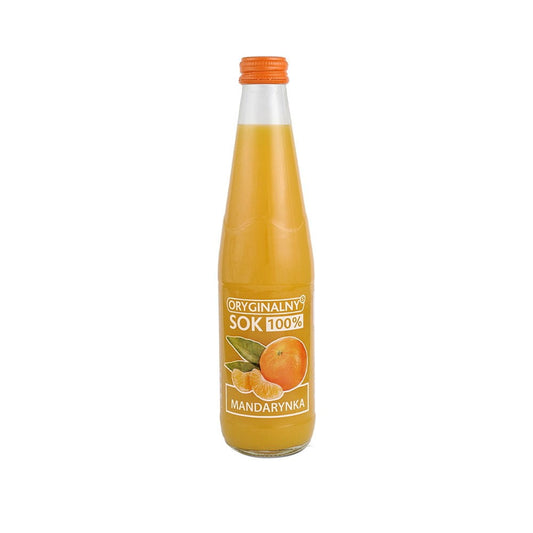 Mandelinensaft in 330 ml Flasche von BIURKOM FLAMPOL, 100% reiner Mandarinen Saft in Glasflasche