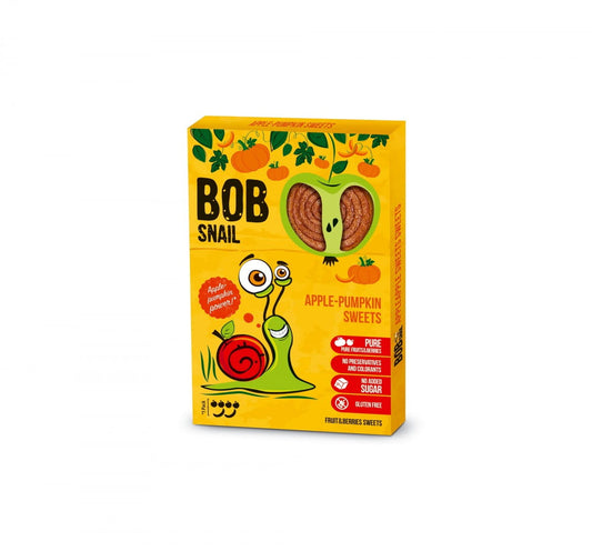ECO-SNACK Apfel-Kürbis-Fruchtsnack ohne Zuckerzusatz, 60 g, natürliche Fruchtmischung, gesunde Snacks, BOB SNAIL Marke