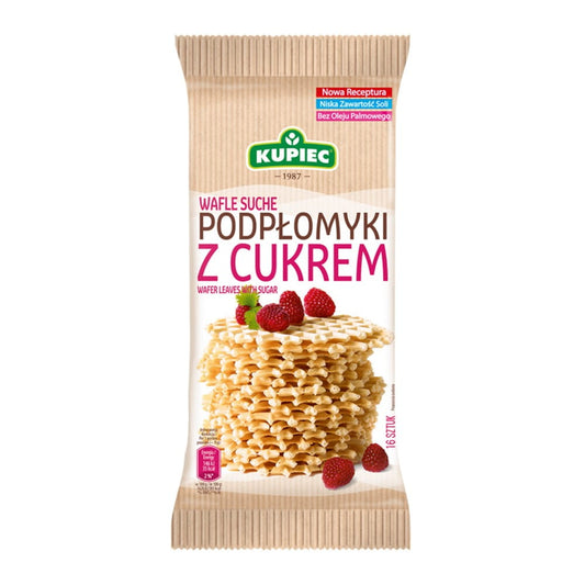 Frischer Fladenbrot mit Zucker von KUPIEC, 70 g, zeigt goldbraunes Gebäck mit Zuckerrand, ideal für Naschereien.