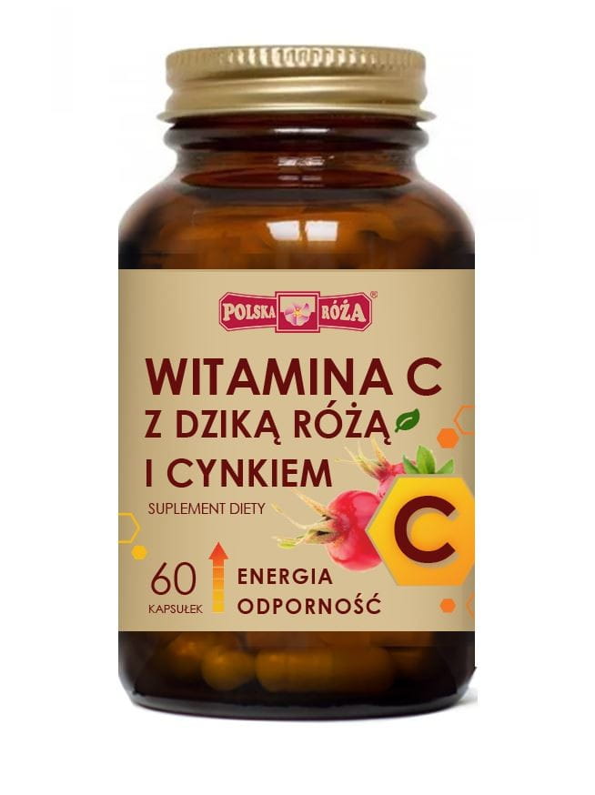 Vitamin C mit Hagebutte und Zink 60 Kapseln POLISH ROSE