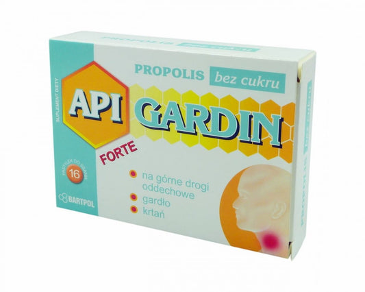 Api Gardin Propolis ohne Zucker, 16 Pastillen von BARTPOL, natürliche Lutschpastillen gegen Halsbeschwerden