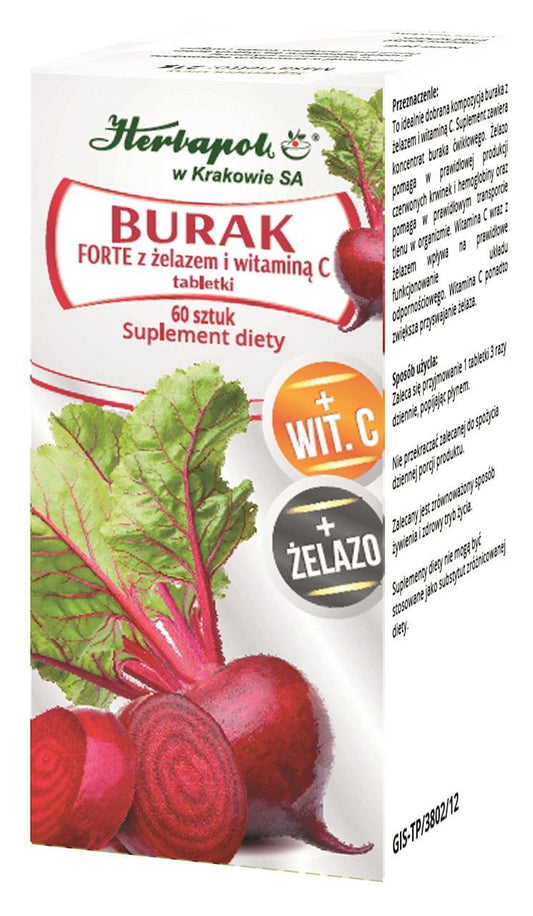 FORTE Rote Bete mit Eisen und Vitamin C 60 Tab. HERBAPOL