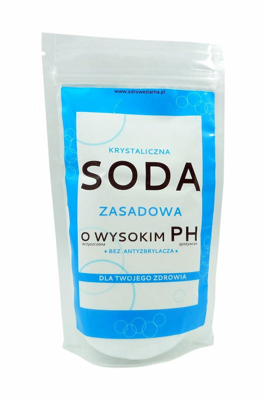 Heller, kristallines basisches Soda im 300g K2 Paket, fein und rein, zum Reinigen und Neutralisieren in der Küche sichtbar