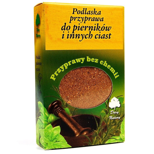 Gewürz für Lebkuchen und Kuchen, 60g, von DARY NATURY, natürliche Gewürzmischung für Backwaren, close-up der Gewürzdose